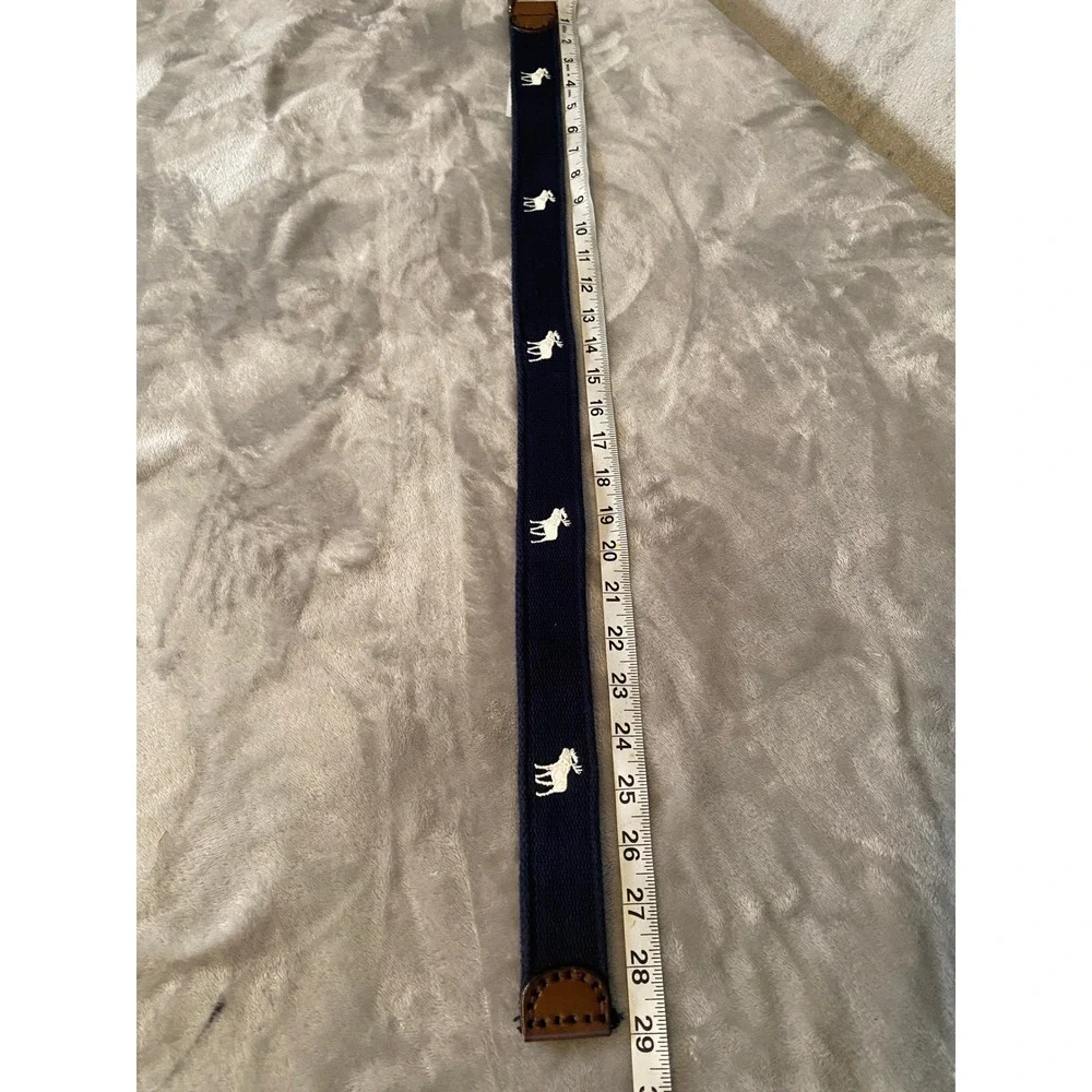 Abercrombie Kids‎ Belt Boys 4-6 Navy Blue D-Ring Canvas Leather Moose 2K3719